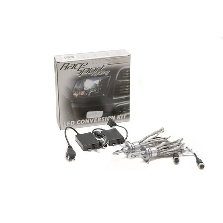 H4 Hi-Lo Patent Pending GEN4 LED Headlight Conversion Kit with 360 ratchet style clock-able base, Focus Optics, and copper stranded rope heat sinks